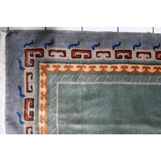 1960s, Vintage Tibetan Art Deco Handmade Rug 4 X 6 For Sale - Image 12 of 12
