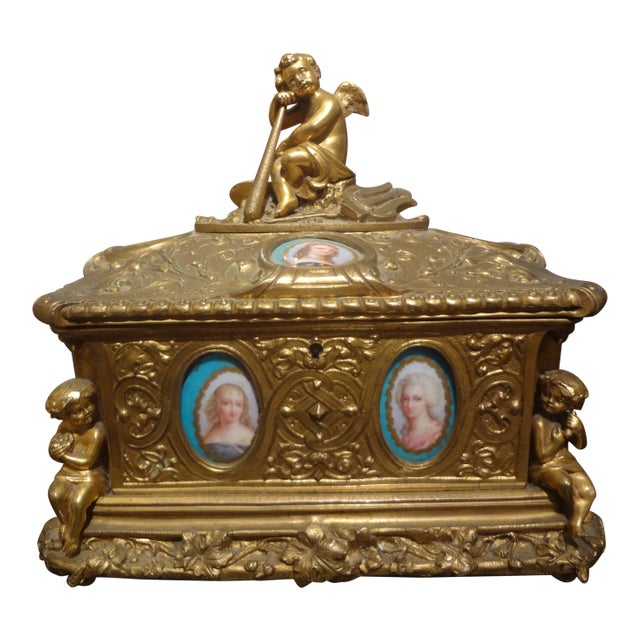 19th Century French Bronze Jewel Casket For Sale
