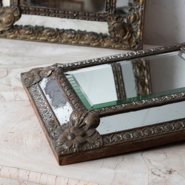 Brass A Pair of Dutch Brass Cushion Mirrors, 19th Century For Sale - Image 8 of 11