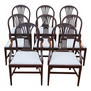 Antique Mahogany Dining Chairs, 1800s, Set of 8 For Sale