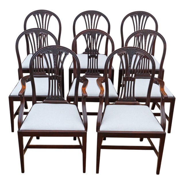 Antique Mahogany Dining Chairs, 1800s, Set of 8 For Sale