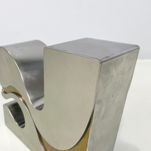 Italian Modern Brutalist Style Metal Gold Metal Sculpture by Edmondo Cirillo, 1972 For Sale - Image 11 of 15