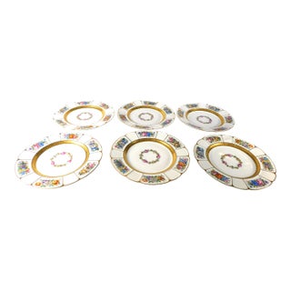 1930s Rosenthal White Floral Dinner Plate - Set of 6 For Sale
