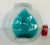 Modern Theodore Alexander Modern Teal and Clear Art Glass. Vase For Sale - Image 3 of 5