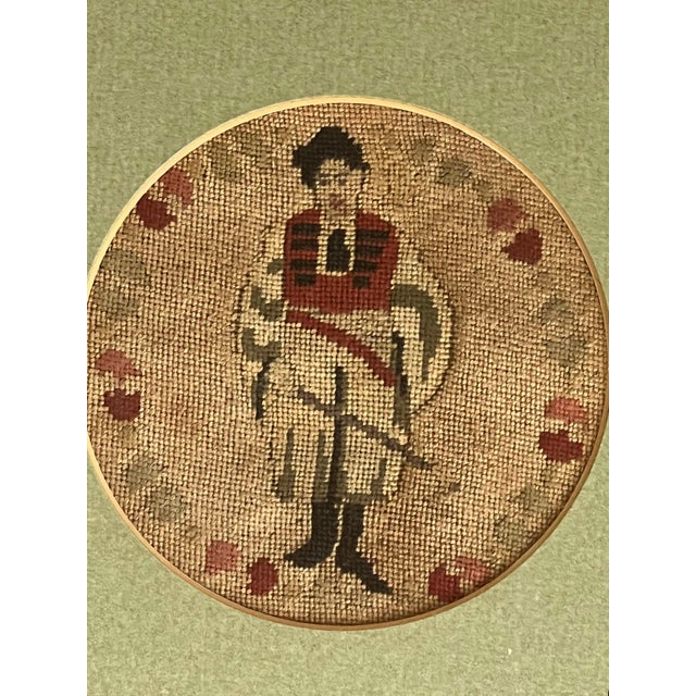 Red Pair of Antique Framed Petit Point Needlework - Hungarian Man and Woman in Traditional Attire For Sale - Image 8 of 12