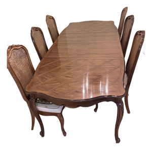 French Provincial Extendable Dining Table & 6 Chairs