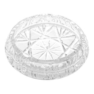 Vintage Cut Crystal Glass Ashtray, Italy, 1960s For Sale