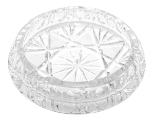 Vintage Cut Crystal Glass Ashtray, Italy, 1960s