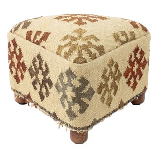 George Smith Style Kilim Upholstered Footstool For Sale