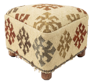 George Smith Style Kilim Upholstered Footstool