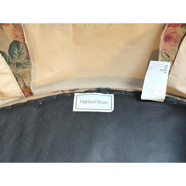 1990s 1990s Highland House Floral Slipcovered Swivel Armchair With Skirt & Casters For Sale - Image 5 of 12