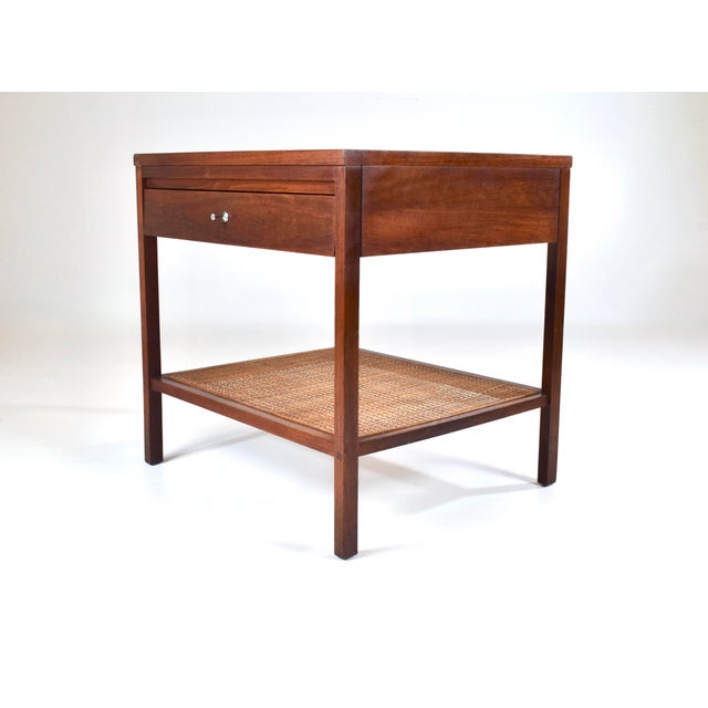 Mid 20th Century Paul McCobb for Lane Delineator Walnut Caned Side / End Table For Sale - Image 5 of 8