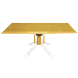 Pace Collection Chrome and Burl Dining Table