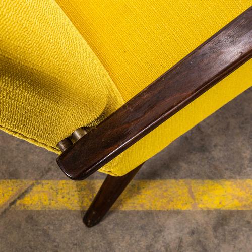 Yellow Vintage Lounge Chair in Mustard by Jaroslav Smidek, 1950s For Sale - Image 8 of 9