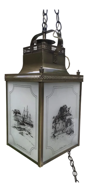 Brass & Glass Nautical Swag/Pendant Light