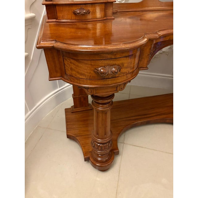 Antique Victorian Carved Mahogany Dressing Table, 1860s For Sale - Image 12 of 14