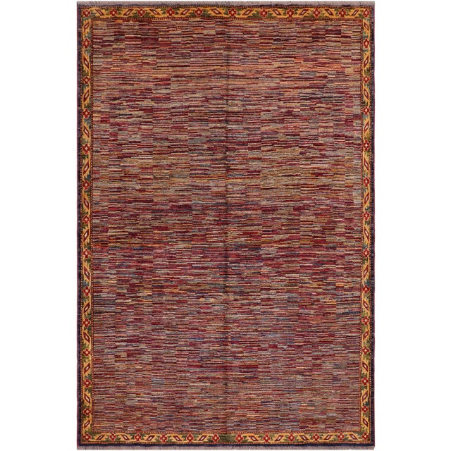 1980s 1980s Boheiman Gabbeh Blue/Red Wool Rug - 8'1" X 9'10" For Sale - Image 10 of 10