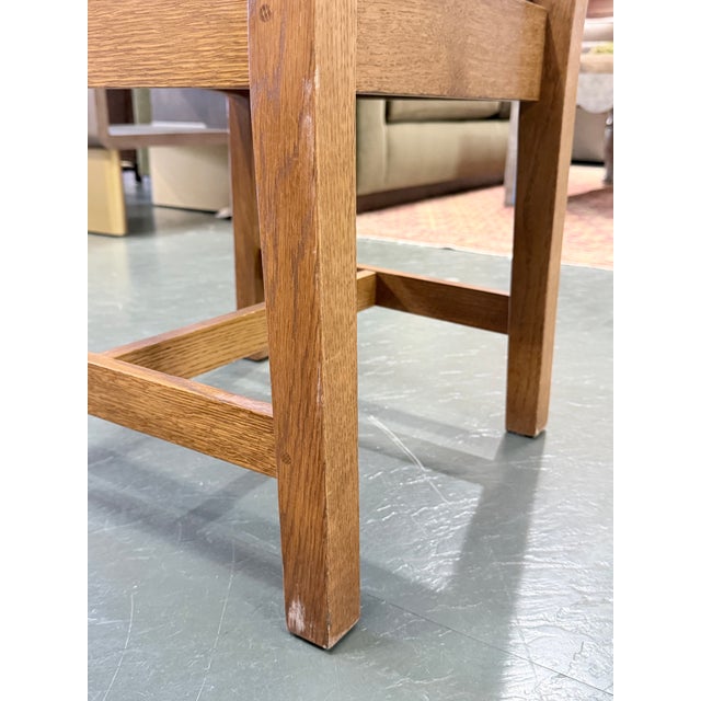 Set of 6 Stickley Mission Oak Leather Cottage Dining Chairs For Sale - Image 9 of 11
