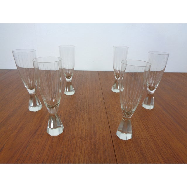 Set of 6 champagne glass flutes by Friedrich Glas from the 1960s. I have official proof of authenticity such as vintage...