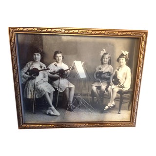 Vintage Photo of Little Girls & Their Violins For Sale