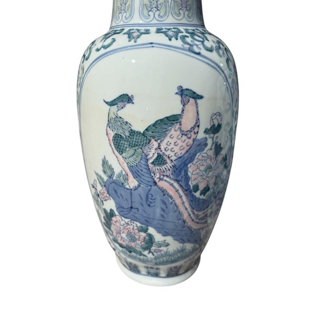 Ivory Vintage, Chinoiserie, 25” Tall Floor Vases For Sale - Image 8 of 12