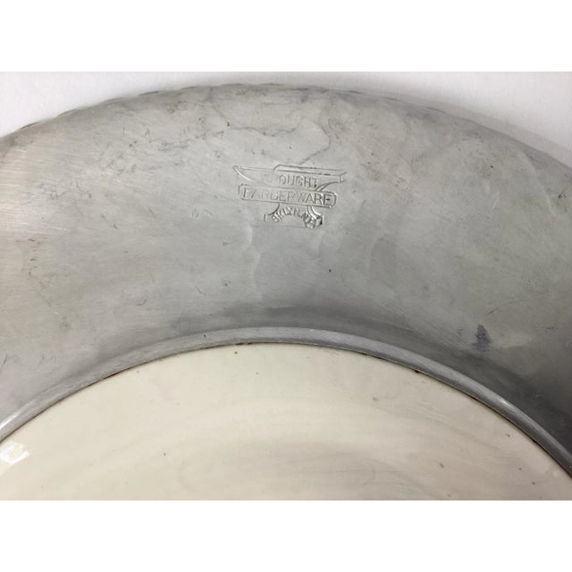 1930s Farberware Forged Aluminum and Ceramic Platter For Sale - Image 4 of 5