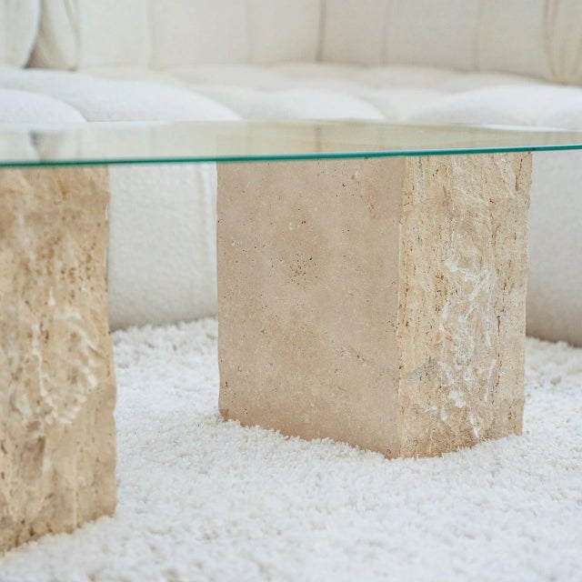 This raw travertine block brings the beauty of natural stone into your interior space in the most natural way possible....