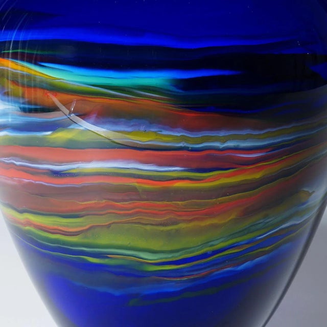 Glass Art Glass Vase by Gianni Versage for Vetreria Archimede Seguso Ca. 1990s For Sale - Image 7 of 9