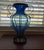 Mid-Century Modern Vintage Mid-Century Hand-Blown Cobalt Blue Caged Glass Vase With Wrought Iron Fram For Sale - Image 3 of 4