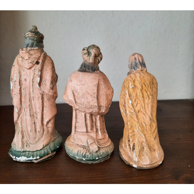 1940s Italian Nativity Mid Century 10 Pc Creche Christmas For Sale - Image 5 of 8