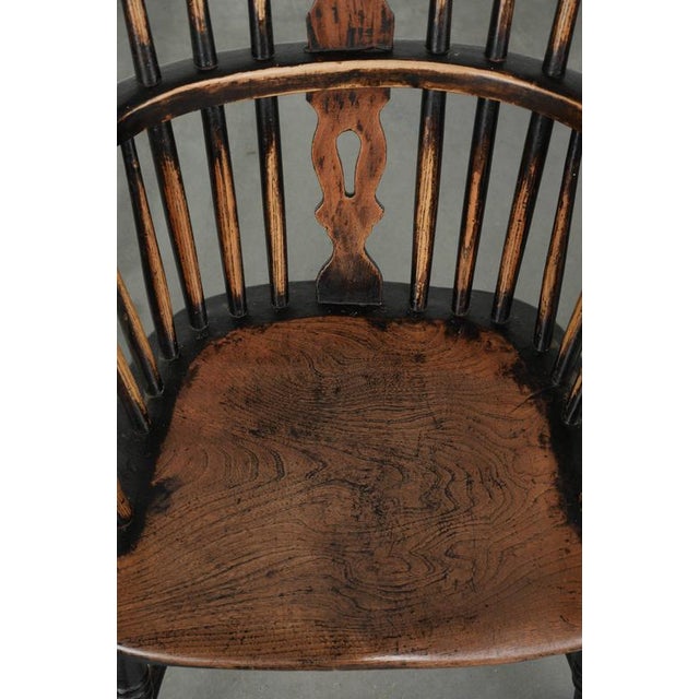 Wood Antique English Highback Windsor Dining Chairs, Set of 4 For Sale - Image 7 of 18