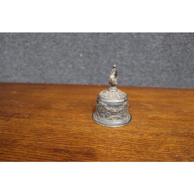 Silver Gorham Silver Plate Ornate Floral Repoussé Bell For Sale - Image 8 of 12