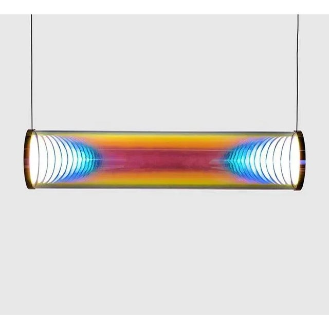 Contemporary Pink-Green Iris Tube by Sebastian Scherer For Sale - Image 3 of 6