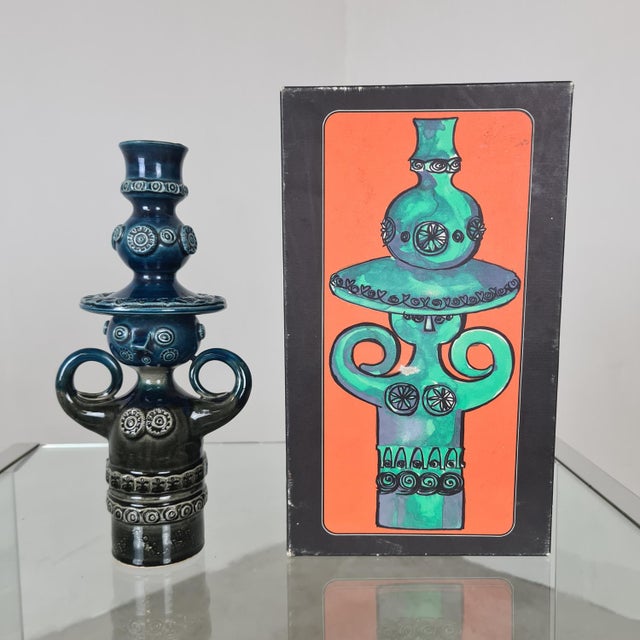 Pair of Candelabra by Bjorn Wiinblad for Rosenthal Studio-Line. Fairytale pair of candlesticks in hand-glazed polychrome...