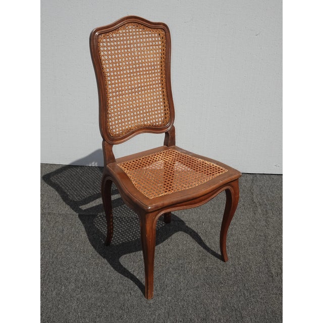 Vintage French Country Brown Cane Side Chairs - a Pair For Sale - Image 11 of 13