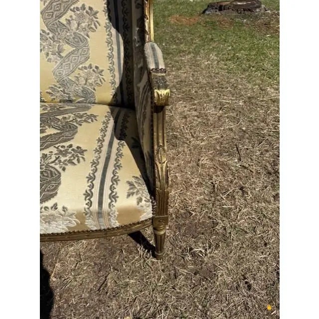 19th Century Fine French Louis XVI Giltwood Sofas or Settees For Sale - Image 15 of 17