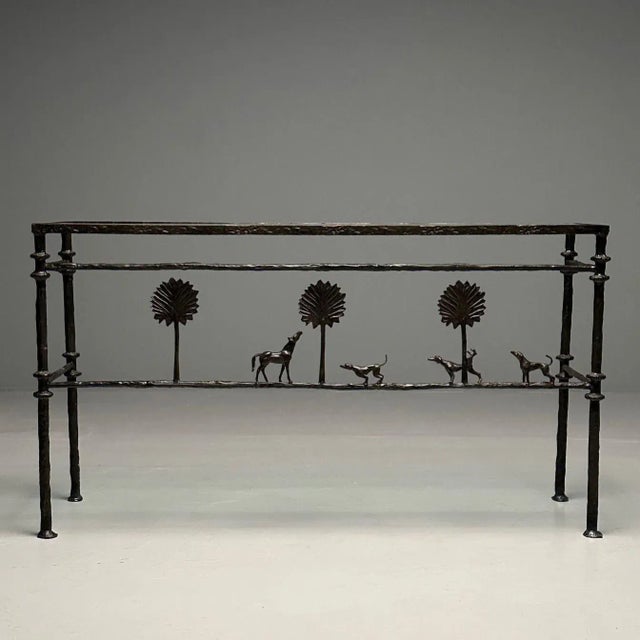 Giacometti Style, Mid-Century Modern, Console Table, Horse, Dog, Tree Motif For Sale - Image 4 of 12