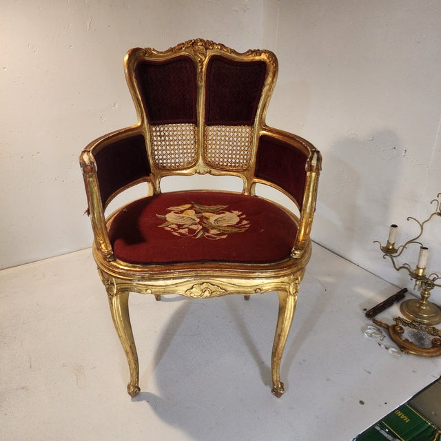This chair is very unique and despite searching, I haven't come upon one like it. Covered in Gold Leaf head to toe....