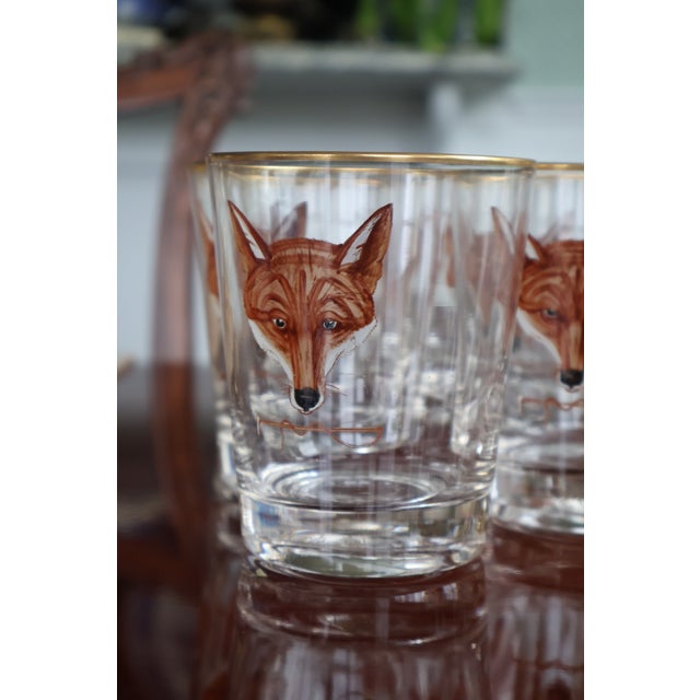 Mid-20th Century Cyril Gorainoff–Attributed Hand-Painted Fox Mask Cocktail Glasses — Set of 8 For Sale In Washington DC - Image 6 of 15