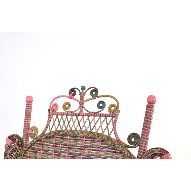 Brown American Victorian Wicker Armchair from Heywood-Wakefield, 1910s For Sale - Image 8 of 13