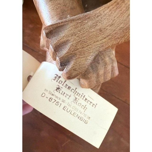 1970s MCM Echt Holz Wood Carving Axe Man West Germany For Sale - Image 4 of 12