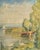 Jules Gaillepand, Lakeside Scene with Nude Figure Swans and Sailboat, 1920s, Oil on Canvas For Sale - Image 16 of 16
