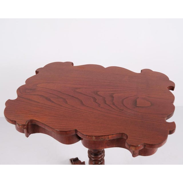 Antique Mahogany Side Table with Turned Pedestal Base and Profiled Top For Sale - Image 4 of 11