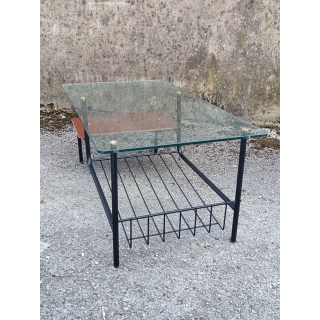 Vintage French Coffee Table with Magazine Rack, 1960 For Sale - Image 6 of 10