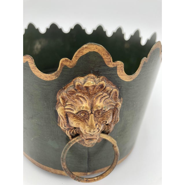 1960s Vintage Italian Tole Cachepot Planter For Sale - Image 5 of 5