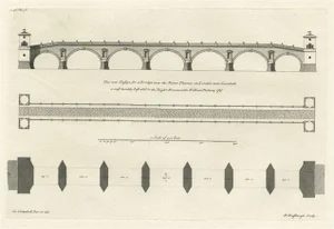 Campbell, Design for a New Bridge Across the Thames at Westminster, London, 1725, Print