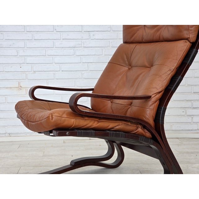 1970s Vintage Norwegian Lounge Chairs with Ottoman by Else & Nordahl Solheim for Rybo Rykken & Co, 1970s, Set of 3 For Sale - Image 5 of 18