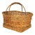 Vintage Woven Wicker & Rush Market Basket For Sale
