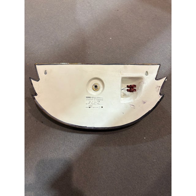 Gold Ceramic and Golden Wall Lamps, 1970s, Set of 2 For Sale - Image 8 of 10