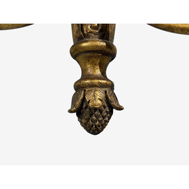Neoclassical Style, Candelabra Wall Sconces, Giltwood, Usa, 1940s For Sale - Image 10 of 12
